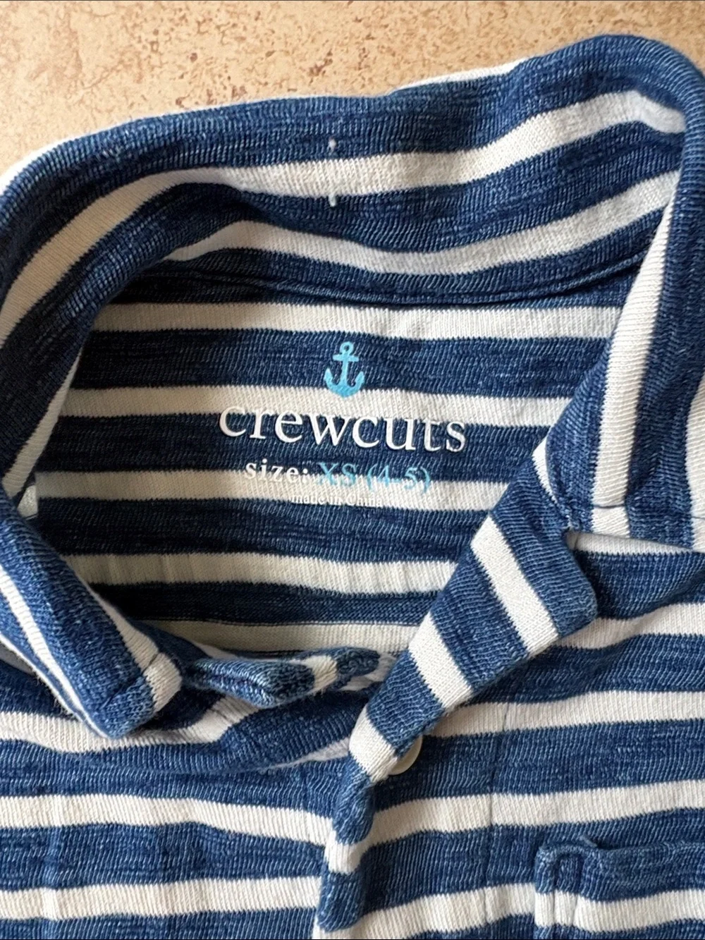 Crewcuts Blue & White Striped Short-Sleeve Button Shirt